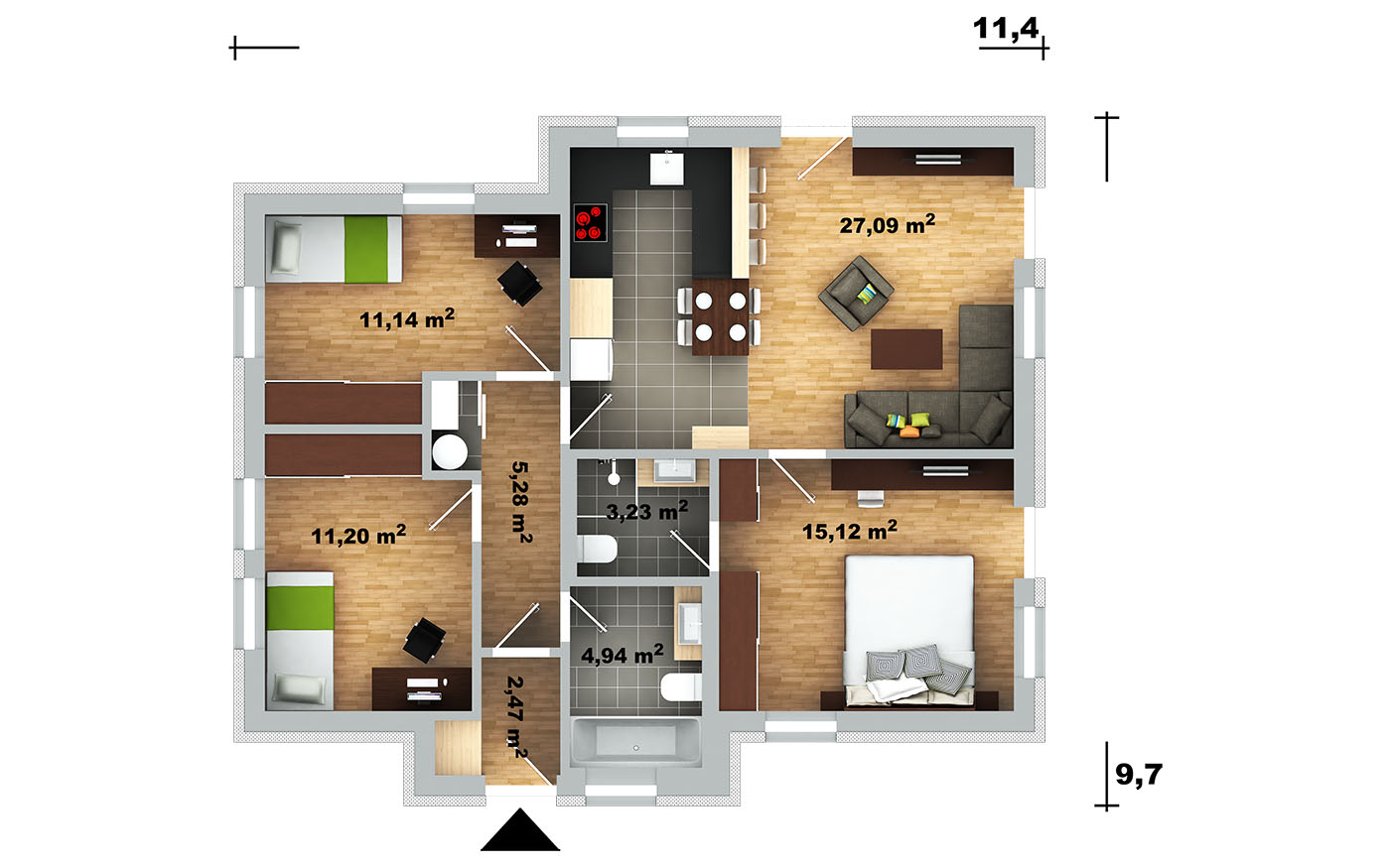 pôdorys domu Kristína 59 B