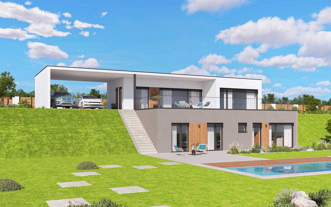 pohľad - perspektíva domu Dominik 48