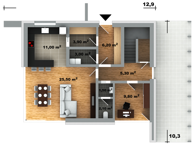pôdorys domu Dominik 37